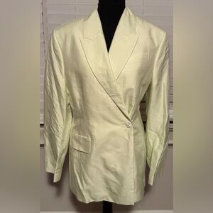 NWT Banana Republic Pale Lime Linen Blazer 8